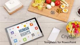  Presentation with human social - Slide set consisting of healthy-tablet-pc-compostion background and a soft green colored foreground