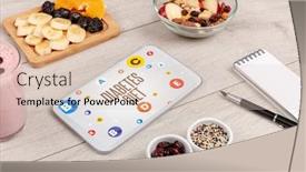  Presentation with diabetes diet - Beautiful slide set featuring healthy-tablet-pc-compostion backdrop and a lemonade colored foreground