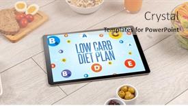  Presentation with diet low carb concept healthy - Colorful slide deck enhanced with healthy-tablet-pc-compostion backdrop and a lemonade colored foreground