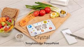  Presentation with meal plan - Presentation design featuring healthy-tablet-pc-compostion background and a lemonade colored foreground