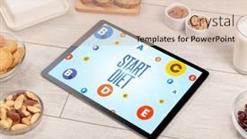  Presentation with loss - Colorful PPT theme enhanced with healthy-tablet-pc-compostion backdrop and a lemonade colored foreground