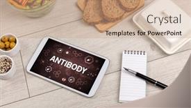  Presentation with antibody - Beautiful presentation theme featuring healthy-tablet-pc-compostion backdrop and a coral colored foreground