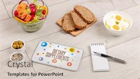  Presentation with dietary supplements - Cool new presentation design with healthy-tablet-pc-compostion backdrop and a soft green colored foreground