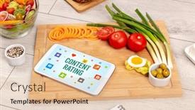  Presentation with rating - Presentation featuring healthy-tablet-pc-compostion background and a lemonade colored foreground