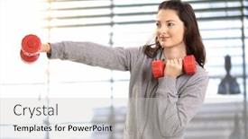  Presentation with barbell - Theme featuring healthy-teenage-girl-boxing background and a light gray colored foreground