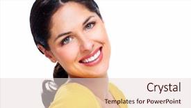  Presentation with beautiful black women smiling - PPT theme featuring healthy teeth - beautiful smiling woman isolated background and a  colored foreground