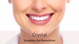  Presentation with dental - Beautiful PPT theme featuring healthy teeth - beautiful young woman smile dental backdrop and a coral colored foreground