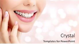  Presentation with teeth - Slides with healthy teeth - closeup shot of beautiful female background and a pink colored foreground