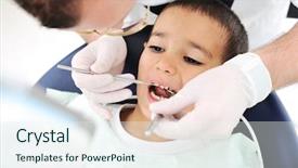  Presentation with dental caries - Colorful slide deck enhanced with healthy teeth child patient backdrop and a sky blue colored foreground