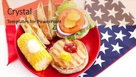  Presentation with grain corn - Slides consisting of healthy turkey burger on whole background and a yellow colored foreground
