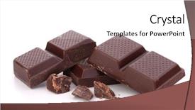  Presentation with white chocolate - Theme having healthy unhealthy food - chopped chocolate bars isolated background and a  colored foreground