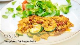  Presentation with dietetic - Audience pleasing slides consisting of healthy-vegan-cold-soup-prepared backdrop and a yellow colored foreground