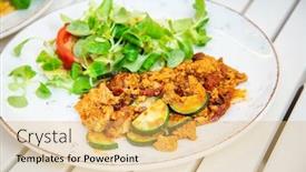  Presentation with dietetic - Slides enhanced with healthy-vegan-cold-soup-prepared background and a yellow colored foreground