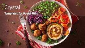  Presentation with vegan - Slides having healthy-vegan-lunch-bowl background and a tawny brown colored foreground