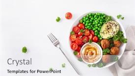 Presentation with vegan - Audience pleasing presentation theme consisting of healthy-vegan-lunch-bowl backdrop and a white colored foreground