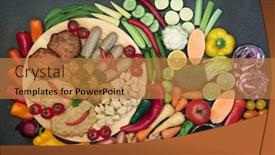  Presentation with vegan food - Amazing presentation design having healthy-vegan-super-food-diet backdrop and a coral colored foreground