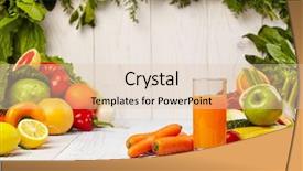  Presentation with antioxidant - PPT theme featuring healthy vegetable juices for refreshment background and a lemonade colored foreground