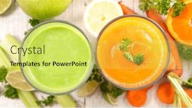  Presentation with healthy juice - Presentation design having healthy-vegetable-smoothie-and-juice background and a yellow colored foreground
