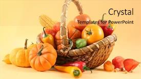  Presentation with healthy - Beautiful presentation featuring healthy vegetables on yellow background backdrop and a yellow colored foreground