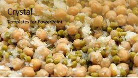  Presentation with peas - Cool new slide deck with healthy vegetarian dish with chickpeas backdrop and a gold colored foreground