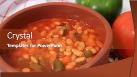  Presentation with mediterranean diet - Presentation featuring healthy vegetarian meal of white background and a crimson colored foreground