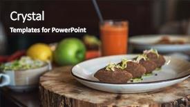  Presentation with food red - Beautiful slide set featuring healthy vegeterian food pate backdrop and a wine colored foreground