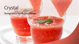  Presentation with smoothie - Slides featuring healthy watermelon smoothie with mint background and a lemonade colored foreground