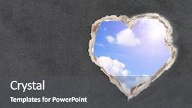  Presentation with heart clouds - Presentation design having healthy way life - blue sky with clouds background and a dark gray colored foreground