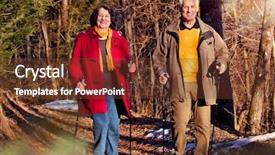  Presentation with active seniors senior e - Cool new slide deck with healthy way life - seniors walking in autumn forest backdrop and a tawny brown colored foreground