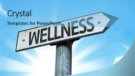  Presentation with health and wellness - Theme featuring healthy way life - wellness sign with a beautiful background and a light blue colored foreground