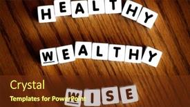  Presentation with healthy - Slide deck having healthy-wealthy-and-wise-words background and a tawny brown colored foreground