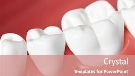  Presentation with dentistry - Audience pleasing theme consisting of healthy white human teeth close backdrop and a coral colored foreground