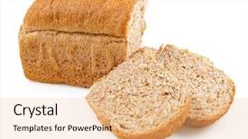  Presentation with whole grain flour - Colorful presentation theme enhanced with healthy whole grain bread loaves backdrop and a  colored foreground