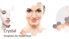  Presentation with human face - Slide deck enhanced with healthy woman in plastic surgery background and a lemonade colored foreground