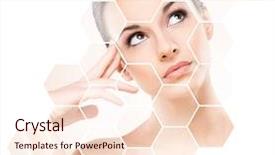  Presentation with human face - Beautiful presentation theme featuring healthy woman in plastic surgery backdrop and a lemonade colored foreground