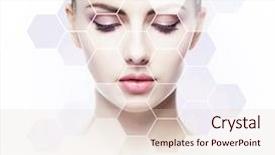  Presentation with human face - Cool new slides with healthy woman in plastic surgery backdrop and a lemonade colored foreground