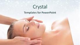  Presentation with spa concept - Cool new presentation theme with healthy woman in spa massage backdrop and a sky blue colored foreground