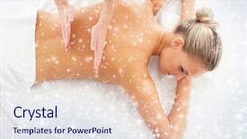  Presentation with spa concept - Amazing presentation theme having healthy woman in spa massage backdrop and a sky blue colored foreground