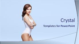  Presentation with weight loss - Audience pleasing theme consisting of healthy woman posing over cyan backdrop and a sky blue colored foreground