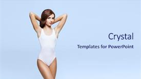  Presentation with weight loss - Cool new slides with healthy woman posing over cyan backdrop and a sky blue colored foreground