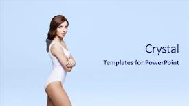  Presentation with weight loss - Theme enhanced with healthy woman posing over cyan background and a sky blue colored foreground
