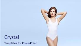  Presentation with weight loss - PPT layouts enhanced with healthy woman posing over cyan background and a sky blue colored foreground