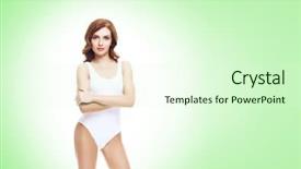  Presentation with teal - Amazing theme having healthy woman posing over teal backdrop and a soft green colored foreground