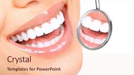  Presentation with mouth - Beautiful presentation featuring healthy woman teeth backdrop and a lemonade colored foreground