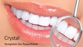  Presentation with mirror - Cool new slide deck with healthy woman teeth backdrop and a coral colored foreground