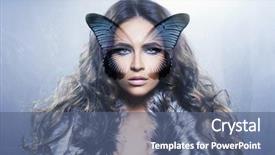  Presentation with digital health - Presentation consisting of healthy woman with a butterfly background and a  colored foreground