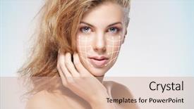  Presentation with healthy - Presentation theme enhanced with healthy woman with arrow background and a coral colored foreground