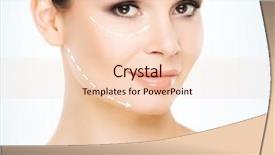  Presentation with skin surgery - Beautiful PPT theme featuring healthy woman with arrow backdrop and a lemonade colored foreground