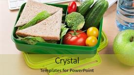  Presentation with healthy office - Slide set with healthy work - office desk with supplies background and a gold colored foreground