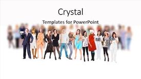  Presentation with individual disability - Theme having healthy orkforce - crowd one individual background and a white colored foreground